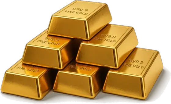 Stack of gold bullion bars